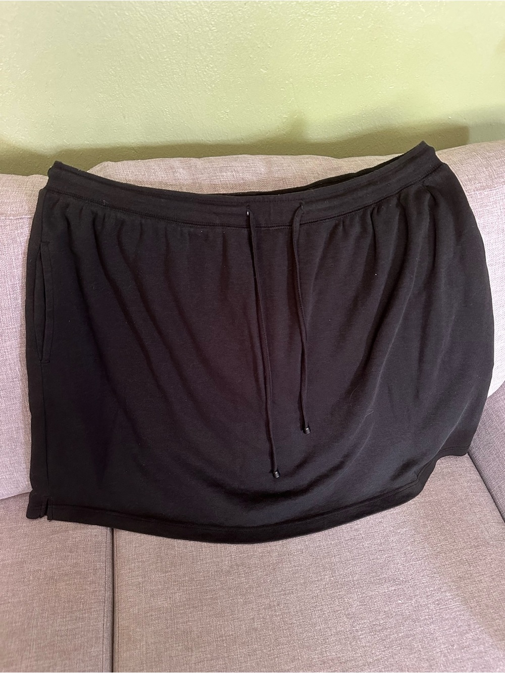Black Women's Drawstring Waist Skort